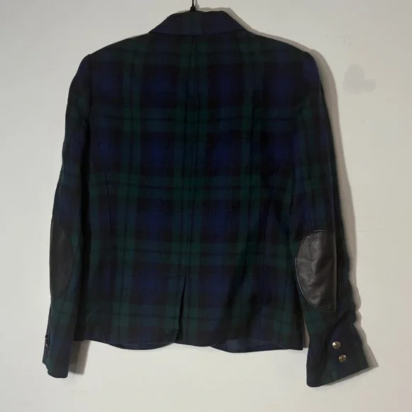 J. Crew Women's Tartan Blazer - Navy and Forest Green - Picture 9 of 12